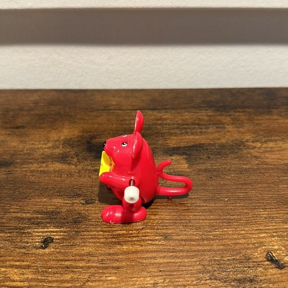 Vtg Rare Wind-up Red Flipping Mouse Cheese Tomy Brand Works Flipper Toy Flips - Picture 2 of 5